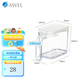 ASVEL阿司倍鹭厨房家用调味瓶盒调味罐调味盒调料罐 调料盒带勺子盐罐 白色480ml型号  A1107-09