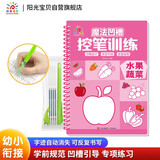 阳光宝贝 儿童控笔训练凹槽魔法练字帖水果蔬菜学前绘画本3-6岁描红本幼升小专项训练临摹可反复书写幼小衔接 