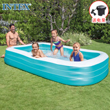 INTEX 58484充气家庭游泳池 儿童玩具水池长方形海洋球池戏水池礼物