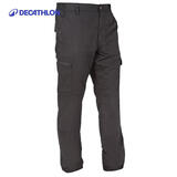 迪卡侬迷彩裤男工装裤长裤裤子宽松百搭SOL黑色XL 1272202