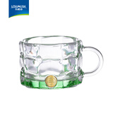 乐唯诗（NERVISHI）玻璃杯高颜值水杯透明玻璃牛奶杯带把ins风奶茶杯早餐杯茶杯 面包杯【绿色】360ml*1