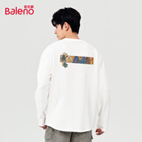 班尼路（Baleno）长袖男士t恤秋季学生国潮百搭上衣秋装重磅纯棉透气宽松打底衫