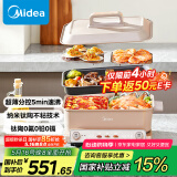 美的（Midea）多功能锅火锅专用锅超薄速沸分控电火锅电蒸锅多用途锅烤肉锅蒸烤涮一体料理锅6.5L DLS332266