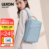 乐上（LEXON）双肩包女13.3英寸商务笔记本电脑包休闲书包通勤旅行包PU浅蓝色