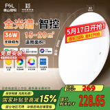 FSL佛山照明卧室LED吸顶灯无蓝光护眼高显97全光谱智能蝉翼36W包安装