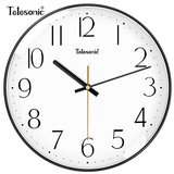 天王星（Telesonic） 挂钟客厅钟表挂墙时钟3D立体石英钟薄边免打孔家用静音挂表30cm