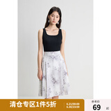 独束微胖M大码女装气质时尚百搭显瘦修身可外穿背心吊带24DY82854 静谧黑 XL (尺码：3)