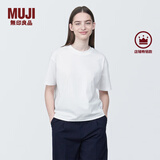 无印良品（MUJI）女式 天竺编织圆领短袖T恤上衣打底衫女款内搭多巴胺女装 白色BB2P6C4S L (165/88A)