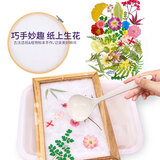 缔羽 造纸术材料包套装儿童非遗手工diy纱网花朵纸浆节日写生木框造纸