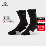准者临界篮球运动袜吸汗防滑拼色加厚减震毛巾底精英袜子 黑色/中筒【抗菌莱卡】 均码（38-45）