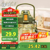 希乐（cille）大容量水杯 Tritan吸管杯成人运动水壶刻度杯子 塑料大肚杯1.1L