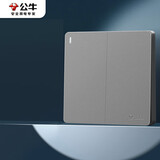 公牛（BULL）开关插座 G12系列 二开多控开关 86型暗装大面板G12K214 星空灰