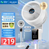 美菱（MeiLing）空气循环扇电风扇落地扇家用3D摇头电扇涡轮换气扇循环对流台式桌面小电扇 遥控升级款【AI语音控制+9种风感+可升降机身】