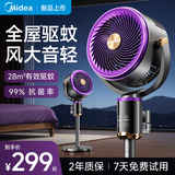 美的（Midea）电风扇空气循环扇暴风驱蚊落地扇家用大风力轻音净化扇 紫色【驱蚊款】双重抗菌+智能语音+10米送风