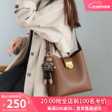 viney牛皮包包女包品牌水桶包轻奢单肩斜挎包生日520送女朋友礼物老婆