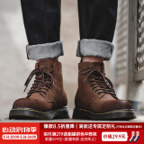 马登马丁靴男春季高帮厚底工装鞋子英伦风短靴潮流百搭休闲皮鞋 橙棕色 [反绒皮/8孔]型格兼备 41 男码