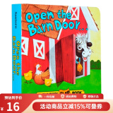 英文原版 Open The Barn Door Find a Cow 农场动物认知拟声词趣味手掌翻翻书 0-3岁幼儿亲子启蒙早教读物 绿山墙