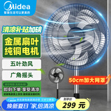 美的（Midea）工业电风扇立式大风量金属扇叶强力商用节能交流定频电扇家用20吋大头扇客厅卧室落地扇 FS45-23A