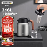 艾曼格（IMOGY）德国艾曼格保温壶家用焖茶壶带温显热水壶316L不锈钢焖泡壶热水壶