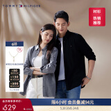 TOMMY HILFIGER【弹力牛津纺】男女经典商务通勤休闲易打理挺括长袖衬衣衬衫外套 【牛津纺微弹衬衫】-深蓝色FAP S （推荐：120-135斤）