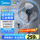 美的（Midea）【金属铝片】工业电风扇/飓风落地扇/空气通风金属扇/牛角扇/立式电风扇/大风力宿舍扇 FES45-20A