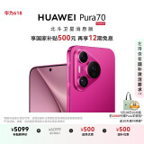 HUAWEI Pura 70 国家补贴500元 12GB+512GB 樱玫红 北斗卫星消息版 第二代昆仑玻璃 华为鸿蒙智能手机