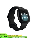 Fitbit Versa 3 GPS男士女士健身游泳智能运动手表心率监测 血氧功能睡眠质量跟踪新款囤 黑色