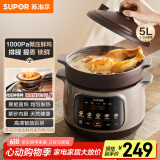 苏泊尔（SUPOR） 电炖锅 电炖盅 煲汤锅炖汤锅 燕窝炖盅 煮粥锅 电煮锅 紫砂微压5L 快炖DG50YC875