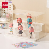 得力（deli）【盲盒展示架-可摆12个】三层盲盒展示盒 亚克力盲盒柜 泡泡玛特桌面收纳盒【天地盖】 PK157