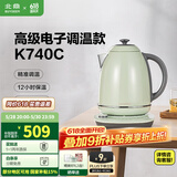 北鼎（Buydeem）烧水壶 恒温电热水壶 便携式热水壶 家用全自动恒温水壶 大容量电水壶 自动断电 1.7L 浅杉绿K740C