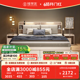臻享家 床 双人床北欧简约储物高箱床主卧婚床卧室家具 布纹白|储物床+R23床垫 1.8米*2.0米