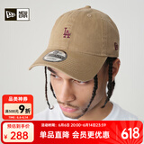 NEW ERA纽亦华MLB棒球帽子迷你logo男女情侣软顶弯檐鸭舌帽920 12728543-卡其色 洛杉矶道奇队 OSFM