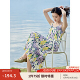 茵曼（INMAN）波西米亚吊带油画连衣裙女2025夏季新款度假裙子 香芋紫 S