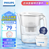 飞利浦（PHILIPS）净水壶滤水壶过滤水壶净水器滤水器过滤器滤芯 AWP2814白色【4.2L】一芯装