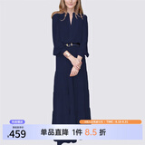 MeetMetro玛依尔法式仙女连衣裙女2025春新款高端气质纯欲风裙子礼服长裙 藏蓝【现货】 XL