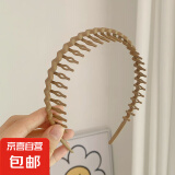 新款碎发防滑神器百搭带齿波浪发简约头箍洗脸刘海发卡发饰发箍女 卡其色1个