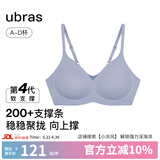 ubras[虞书欣同款]夹心软支撑光面小胸聚拢女无痕内衣隐形无钢圈文胸罩 【背勾款】奶盐蓝色 L 80A/80B