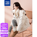 唐狮（TonLion）2024羽绒服女连帽保暖外套宽松 杏仁白 S