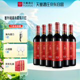天塞酒庄 国产新疆酒 塞外镜湖赤霞珠干红葡萄酒 红酒整箱750ml*6聚餐送礼