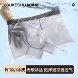 有棵树【N°8冰皮】男士内裤男夏季冰丝凉感无痕平角裤四角短裤纯棉内档