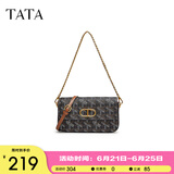 他她（TATA）复古老花链条小方包女气质小型单肩包斜挎包新款X3248BX4 啡色 F