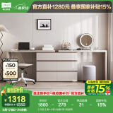 林氏家居梳妆台斗柜一体收纳柜新款小户型化妆桌卧室柜小户型OV3C 【灰色】桌+斗柜+妆镜+凳+电脑椅