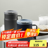 乐扣乐扣（LOCK&LOCK）遇见惬意保温保冷咖啡杯带手柄男女水杯子475ML灰色LHC4263GRY