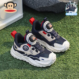 大嘴猴儿童运动鞋2024新款男童鞋网面透气跑步鞋中大童女童防滑软底鞋子 米深蓝 (夏季单网) 37 （适合脚长23.3)