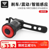 塔斯队长（TOSUOD）自行车尾灯Type-c充电山地公路车夜骑行警示尾灯单车配件