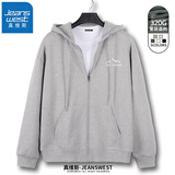 真维斯（Jeanswest）卫衣男女连帽2025春秋款日系拉链开衫外套宽松运动外套重磅连帽衫 花灰（简笔山脉白x） XL (推荐125斤-150斤左右)