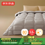 京东京造暖暖80%灰鸭绒分区锁温复合羽绒被子冬季被芯1600g填充 2.2x2.4m