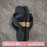 马登工装软底拖鞋男磨砂细纹夏季凉拖浴室防滑十字拖凉鞋男士沙滩鞋 黑色 40 (250mm) 偏小一码