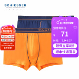 Schiesser舒雅男士内裤平角裤精梳棉Becover系列透气中腰2件装E5/20084T E5/20084T宝蓝+橘色 2条 XL