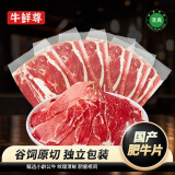 牛鲜尊国产黄牛 原切牛肉片 肥牛片900g 火锅炒菜烤肉食材 生鲜牛肉